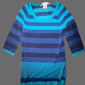 Studio quarter length striped sheath dress L
